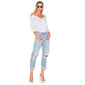 Agolde 90's Mid Rise Loose Fit Size 24 Distressed Baggy 100% Cotton Button Fly